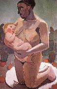 Paula Modersohn-Becker Mother knelt and son oil on canvas